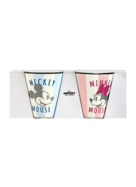 Mickey Mouse Collection Stripe Ceramic Mug 350ml ( Mickey + Minnie )