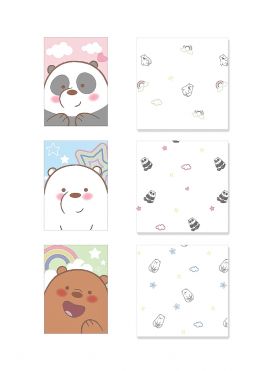 We Bare Bears Collection 4.0 Fragrance-free Facial Tissues with Prints (9 Sheets*9 packs)